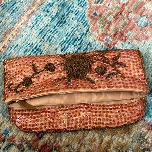 Beaded satin clutch purse.